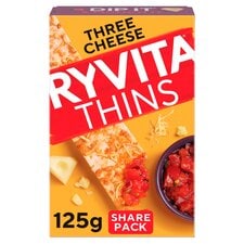 Ryvita 3 Cheese Thins 125G