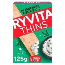 Ryvita Thins Rosemary & Sea Salt Flatbreads 125G