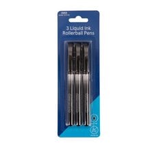 Tesco Liquid Ink Pens Black 3 Pack