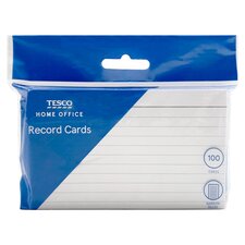 Tesco Record Cards 100 Pack