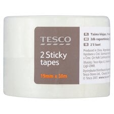 Tesco Clear Easy Tear Sticky Tape 18Mm X 30M 2 Pack