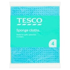 Tesco Sponge Cloths 4 Pack