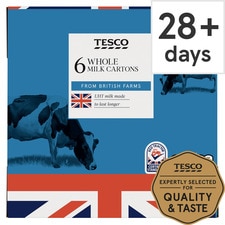 Tesco British Whole Uht Milk 6 X 1 Litre - HelloSupermarket