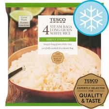 Tesco Steam Bags Long Grain White Rice 4 X 200G