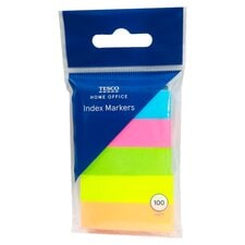 Tesco Sticky Index Markers 100 Sheet 5 Pack