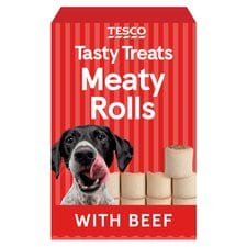 Tesco Meaty Rolls Dog Treats 500G