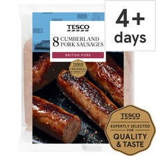 Tesco British Cumberland Sausages 8 Pack 454G