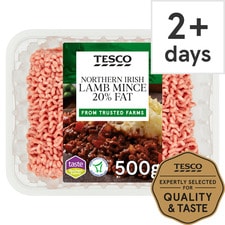 Tesco British Lamb Mince 20% Fat 500G