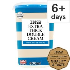 Tesco Fresh British Extra Thick Double Cream 600Ml