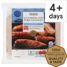 Tesco British Cumberland Sausages 12 Pack 681G