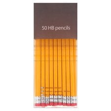 Tesco Hb Pencils With Eraser Tip 50 Pack