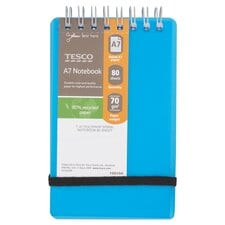 Tesco A7 Polypropylene Spiral Notebook 160 Pages