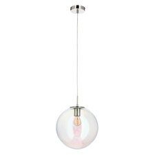 BHS Petro 1 Light Iridescent Pendant, Silver