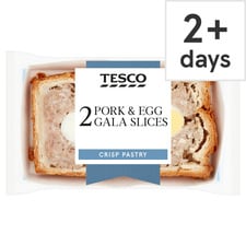 Tesco 2 Pork & Egg Gala Pork Pie Slices 250G