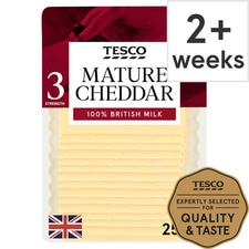 Tesco British Mature Cheddar Cheese 10 Slices, 250 G