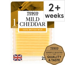 Tesco British Mild Cheddar Cheese 10 Slices, 250 G