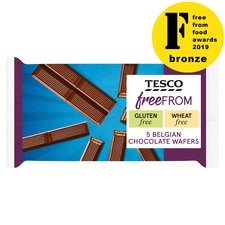 Tesco Free From Belgian Chocolate Wafers 107G