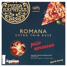 Pizza Express Romana Extra Thin Base Pollo American Marinated Chicken & Pepperoni Pizza 375g