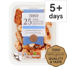 Tesco 25 Cocktail Sausages 212G