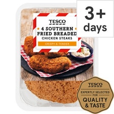 Tesco Southern Fried Breaded Chicken Steaks 4 Pack 505G