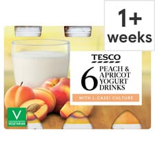 Tesco Peach & Apricot Yogurt Drink 6 X100g