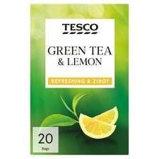 Tesco Green Tea With Lemon 20 Tea Bags 50G