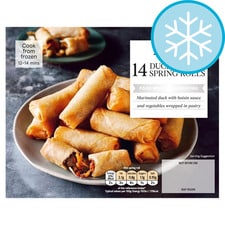 Tesco Frozen 14 Mini Duck Spring Rolls 252G