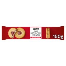 Tesco Jam Sandwich Creams Biscuit 150G