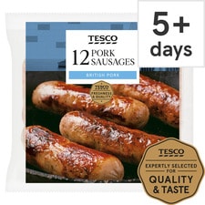 Tesco 12 Pork Sausages 681G