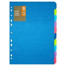 Tesco A4 Subject Dividers 10 Part