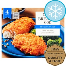 Tesco 4 Breaded Cod Fillets 500G