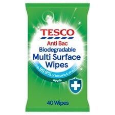 Tesco Antibacterial Multi Surface Wipes Apple 40 Pack
