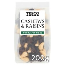 Tesco Cashew Nuts & Raisins 200G