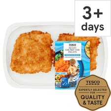 Tesco 2 Breaded Chunky Cod Fillets 350G