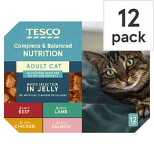 Tesco Cuts In Jelly Selection Tinned Cat Food 12 X400g