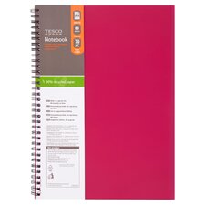 Tesco A4 Polypropylene Spiral Notebook 160 Pages