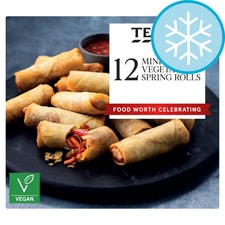 Tesco Frozen 12 Mini Vegetable Spring Rolls 216G