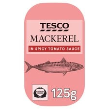 Tesco Skinless Boneless Scottish Mackerel Spicy Tomato Sauce 125G