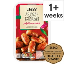 Tesco 30 Bitesize Pork Cocktail Sausages 255G