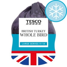 Tesco Frozen Large Basted Whole Turkey Bird 5.3-6.9Kg