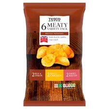 Tesco Meaty Variety Crisps 6X25g