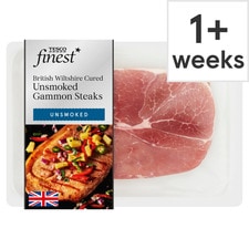 Tesco Finest Unsmoked Wiltshire Cured Gammon Steaks 2 Pack 460G