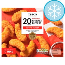 Tesco 20 Battered Chicken Dippers 450G