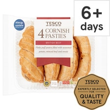 Tesco 4 Cornish Pasties 520G