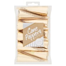 Silver & Gold Cone Poppers 10 Pack