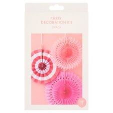 Party Decoration Pack 3 Pack Pink