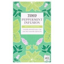 Tesco Peppermint 40 Tea Bags 60G