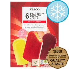 Tesco Real Fruit Splits 6 X 73Ml