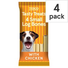 Tesco Tasty Treats 4 Small Log Bones With Chicken 180G