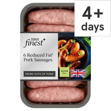 Tesco Finest 6 Reduced Fat Sausages 400G